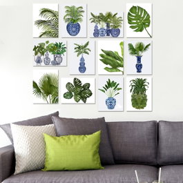 Wallity Set de 12 Cuadros Decorativos MDF Multicolor